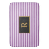 カスタムイニシャルパープルストライプバスマット バスマット (正面縦)