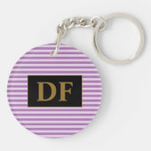 カスタムイニシャルパープルストライプ キーホルダー (裏面)