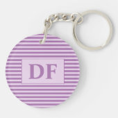 カスタムイニシャルパープルストライプ キーホルダー (裏面)