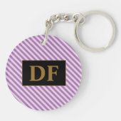 カスタムイニシャルパープルストライプ キーホルダー (裏面)