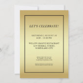 カスタムイニシャルブエレガントラック金ゴールド50誕生日 招待状 (裏面)