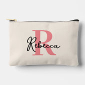 カスタムイニシャルブライダルパーティパーソナライズされたメイクアップ アクセサリーポーチ (正面)