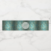 カスタムイニシャルブルーはかりで測テクスチャ ペットボトルラベル (シングルラベル)