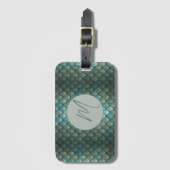 カスタムイニシャルブルーはかりで測テクスチャ ラゲッジタグ (正面縦)