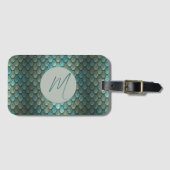 カスタムイニシャルブルーはかりで測テクスチャ ラゲッジタグ (正面横)