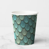 カスタムイニシャルブルーはかりで測テクスチャ 紙コップ (裏面)