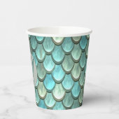 カスタムイニシャルブルーはかりで測テクスチャ 紙コップ (左)