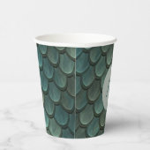 カスタムイニシャルブルーはかりで測テクスチャ 紙コップ (右)