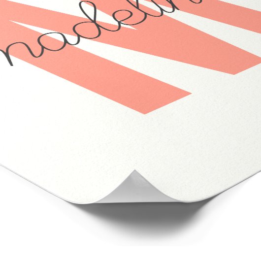 カスタムイニシャルプリント |モノグラムモダンウォールアート ポスター (角)