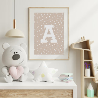 カスタムイニシャルプリント |モノグラムモダンウォールアート ポスター