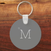 カスタムイニシャルミニマルスタイリッシュリストグレイ キーホルダー (正面)