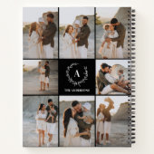 カスタムイニシャルモノグラエレガントム写真コラージュ ノートブック (裏面)