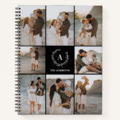 カスタムイニシャルモノグラエレガントム写真コラージュ ノートブック (正面)