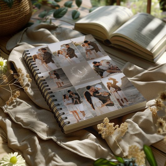 カスタムイニシャルモノグラエレガントム写真コラージュ ノートブック