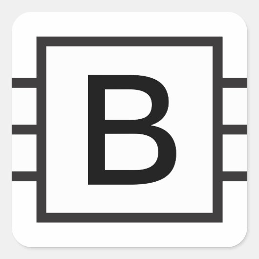 カスタムイニシャルモノグラムのシール スクエアシール (正面)