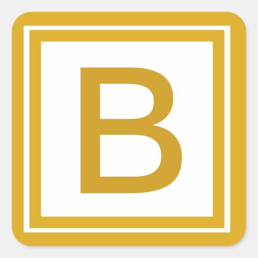 カスタムイニシャルモノグラムのシール スクエアシール (正面)