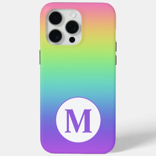 カスタムイニシャルレインボー Case-Mate iPhoneケース (裏面)