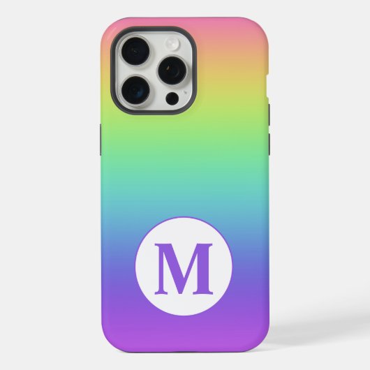 カスタムイニシャルレインボー iPhoneケース (裏面)