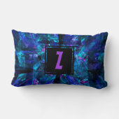 カスタムイニシャルレターモノグラム輝くブルース ランバークッション (裏面)