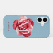 カスタムイニシャルローズiPhoneケース | モダンフローラル iPhone 16ケース (裏面横)