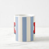 カスタムイニシャル入りストライプコーヒー コーヒーマグカップ (中央)