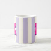 カスタムイニシャル入りストライプコーヒー コーヒーマグカップ (中央)