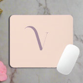 カスタムイニシャル名クリーンスクガーリーリプト赤面ピンク マウスパッド