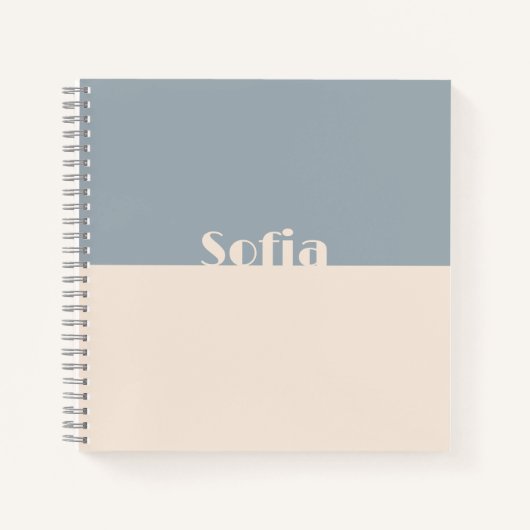 カスタムイニシャル名lクリーンシンプルスクリプガーリート ノートブック (正面)