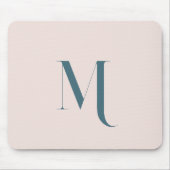 カスタムイニシャル名lクリーンタイポグラフィスクリプトピンク マウスパッド (正面)