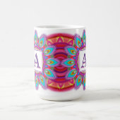 カスタムイニシャル大コーヒーマグの曼荼羅図 コーヒーマグカップ (中央)