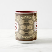 カスタムイニシャル大コーヒーマグの曼荼羅図 マグカップ (中央)