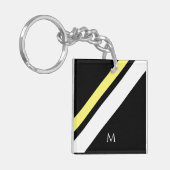 カスタムイニシャル対角線（黒） キーホルダー (正面左)