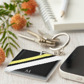 カスタムイニシャル対角線（黒） キーホルダー (正面右)