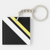 カスタムイニシャル対角線（黒） キーホルダー (裏面)