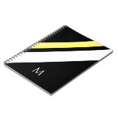 カスタムイニシャル対角線（黒） ノートブック (左側)