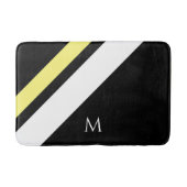 カスタムイニシャル対角線(黒) バスマット (正面)