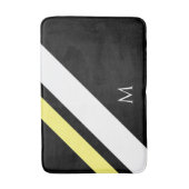 カスタムイニシャル対角線(黒) バスマット (正面縦)