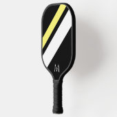 カスタムイニシャル対角線（黒） ピックルボールラケット (左)