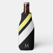 カスタムイニシャル対角線（黒） ボトルクーラー (ボトル正面)