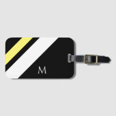カスタムイニシャル対角線（黒） ラゲッジタグ (正面横)