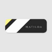 カスタムイニシャル対角線（黒） 名札 (正面)