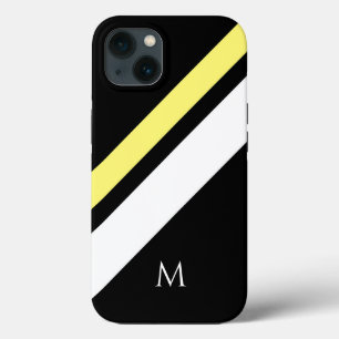 カスタムイニシャル対角線(黒) iPhone 13ケース