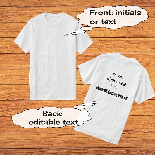 カスタムイニシャル専用スポーツ引用文 Tシャツ