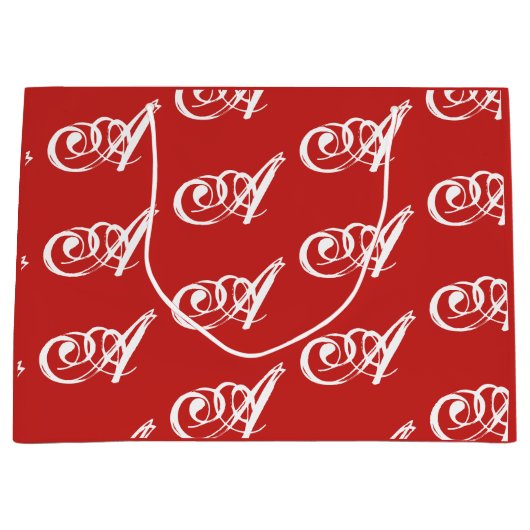 カスタムイニシャル抱き枕 ラージペーパーバッグ (正面)