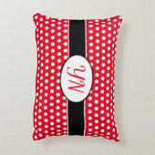 カスタムイニシャル水玉模様 アクセントクッション (裏面(縦))