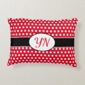 カスタムイニシャル水玉模様 アクセントクッション (裏面)