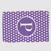 カスタムイニシャル水玉模様 ゴルフタオル (横)