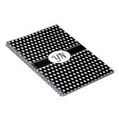 カスタムイニシャル水玉模様 ノートブック (右側)