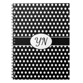 カスタムイニシャル水玉模様 ノートブック