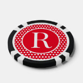 カスタムイニシャル水玉模様 ポーカーチップ (シングル)